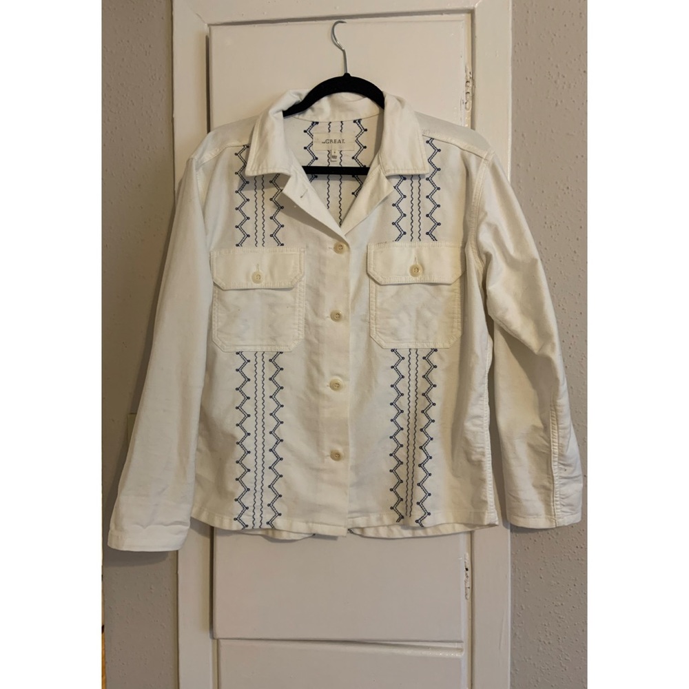 THE GREAT. lightweight embroidered jacket